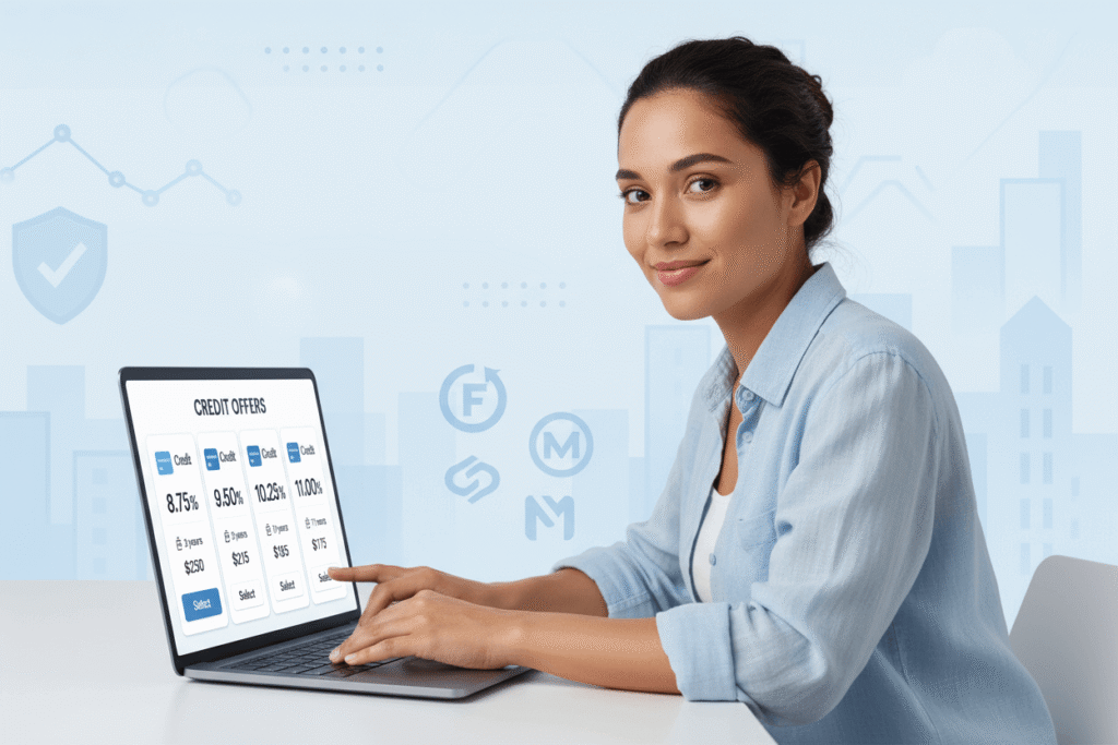 Jeune femme devant un ordinateur